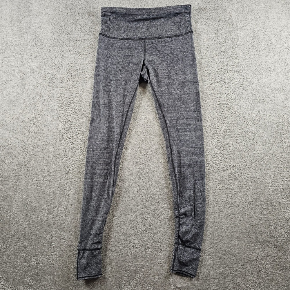 Lululemon Wunder Under Leggings Space Dye Gray High Rise Cuffs Size 10